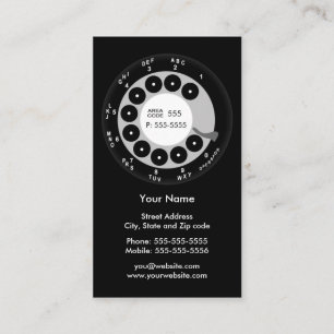 Retro Phone Black & White Business/Profile Card