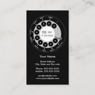 Retro Phone Black & White Business/Profile Card