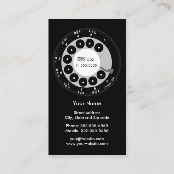 Retro Phone Black & White Business/profile Card by mazarakes at Zazzle