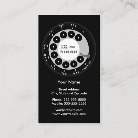Retro Phone Black & White Business/profile Card