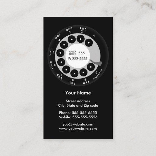 Customizable Retro Phone Black &amp; White Business/Profile Card Business Card Templates