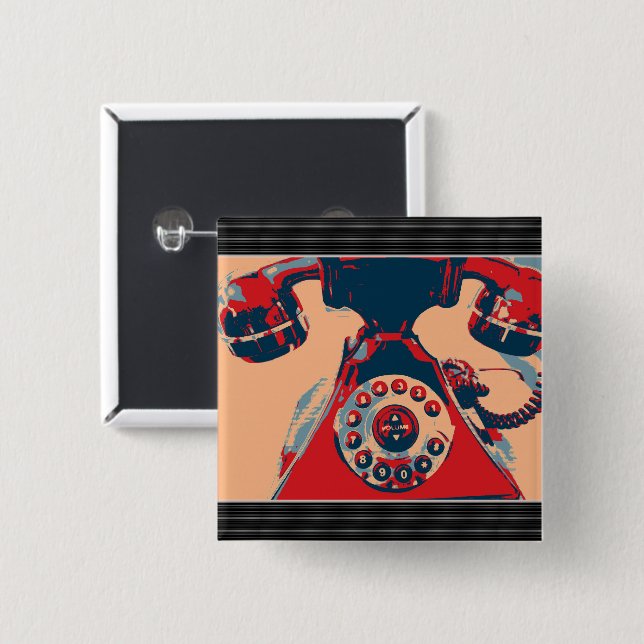 Retro Phone Button (Front & Back)