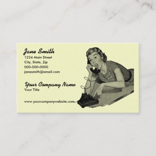 Customizable Retro Phone Caller Business Card Template