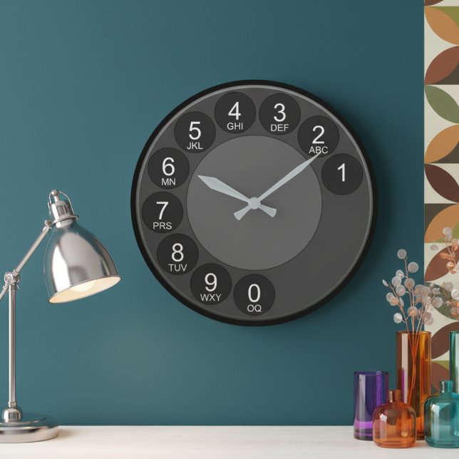 Retro Phone Dial Wall Clock (Retro telephone dial wall clock.)