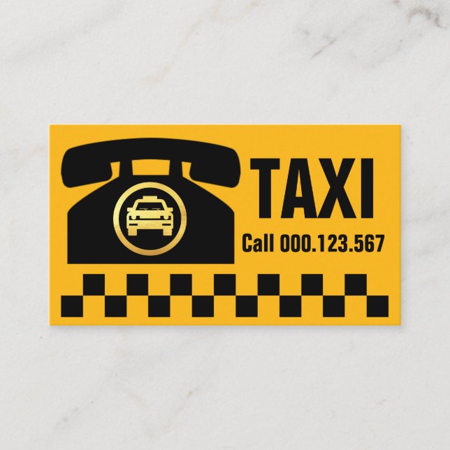 Retro Phone Taxi Driver Business Card (Front)