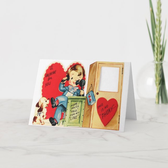 Retro Phone Valentine's Day Card (Front)