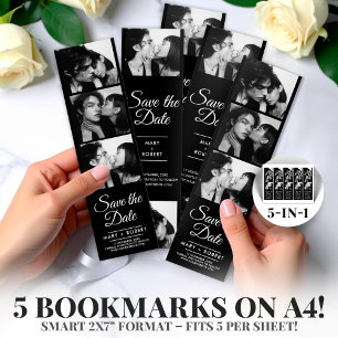 Retro Photo Booth 2x7" Save the Date Wedding Strip