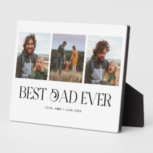 Retro Photo Collage Best Dad Ever Plaque