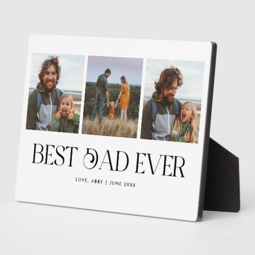 Retro Photo Collage Best Dad Ever  Plaque