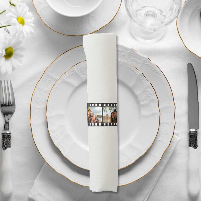 Retro Photo Collage Film Strip Napkin Bands (Retro Photo Collage Film Strip Napkin Bands)
