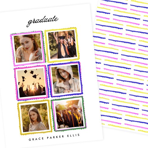Retro Photo Collage Frames Graduation High School