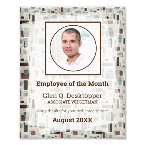 Retro photo employee of the month certificate