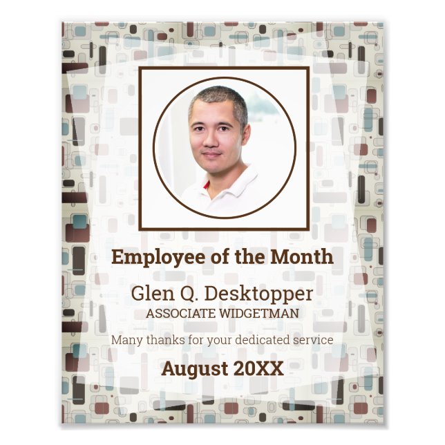 Retro photo employee of the month certificate (Front)
