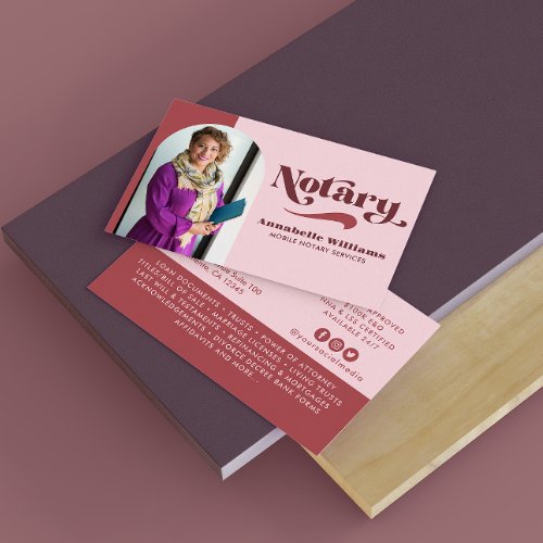Retro Photo Notary Loan Signing Agent  Business Card