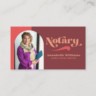 Retro Photo Notary Loan Signing Agent Business Card