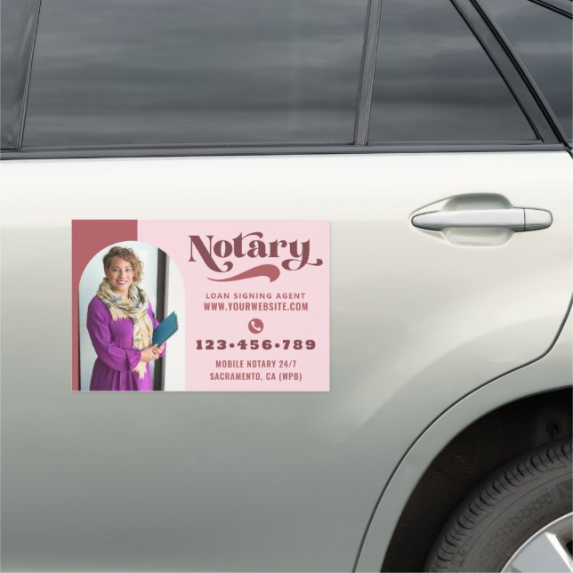 Retro Photo Notary Loan Signing Agent   Car Magnet (In Situ)