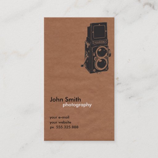 Customizable retro photographer vintage business card