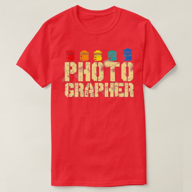 Retro Photographer Vintage Photography Camera Lens T-Shirt (Design Front)