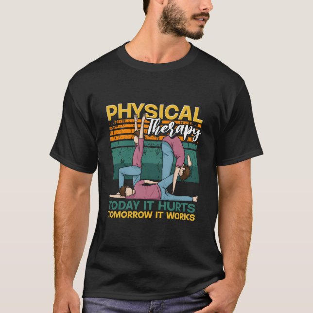 Retro Physiotherapy Pt Therapist Pta Physical Ther T-Shirt (Front)