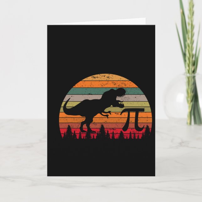Retro Pi Day 3.14 Dinosaur Funny Pi Day Math Toddl Card (Front)