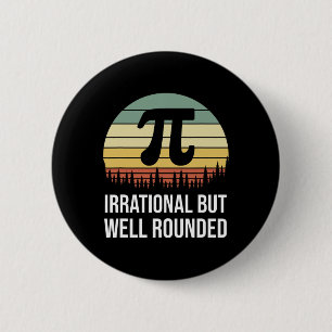 Retro Pi Day Irrational But Well Rounded Funny Mat Button