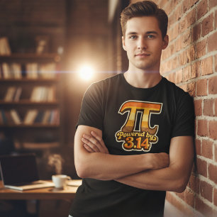 Retro Pi Day Powered by 3.14 Vintage Math T-Shirt