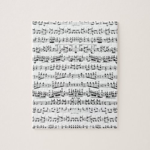 Retro Piano Sheet Music Notes Pattern Jigsaw Puzzle