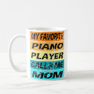 Retro Piano Shirt My Favorite Calls Me Mama Piano Coffee Mug