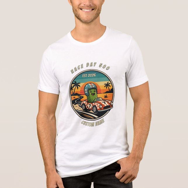Retro Pickle Indy Racing Tee - Funny Race Day Gift (Front)