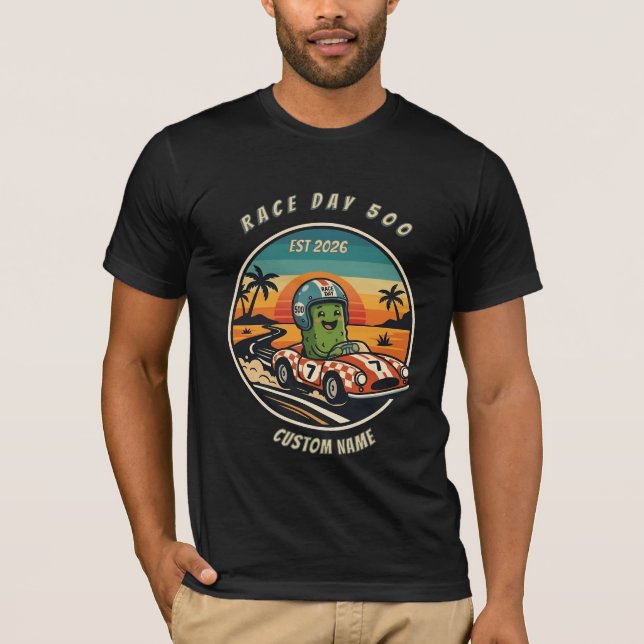 Retro Pickle Indy Racing Tee - Funny Race Day Gift (Front)