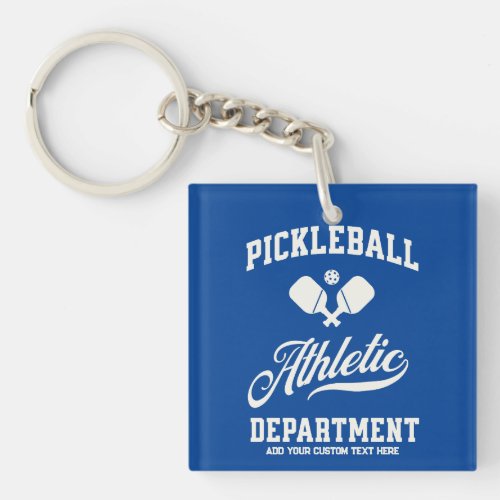 Retro Pickleball Athletic Department Custom Keychain