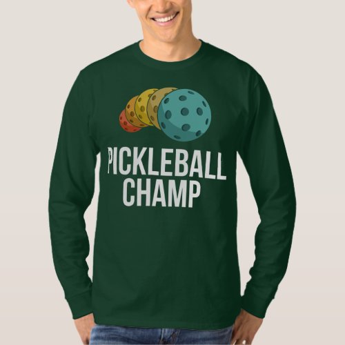 Retro Pickleball Champ Pickle Ball Champion T_Shirt