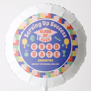 Retro Pickleball Graduation Party Balloon
