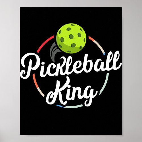 Retro Pickleball King Vintage Pickle Ball Player Poster