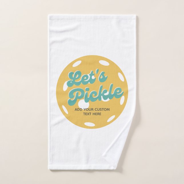 Retro Pickleball Let's Pickle Personalized Sweat Hand Towel (Hand Towel)