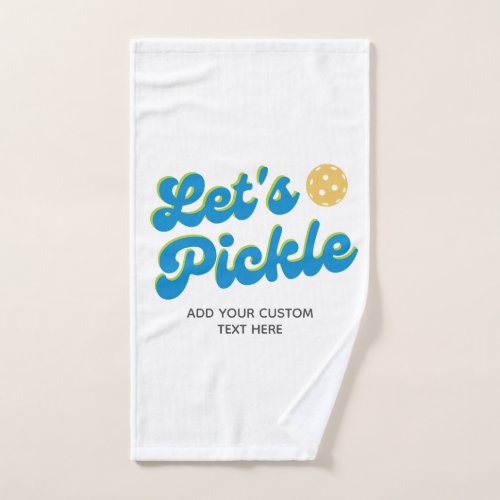 Retro Pickleball Lets Pickle Personalized Sweat Hand Towel