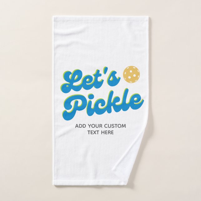 Retro Pickleball Let's Pickle Personalized Sweat Hand Towel (Hand Towel)