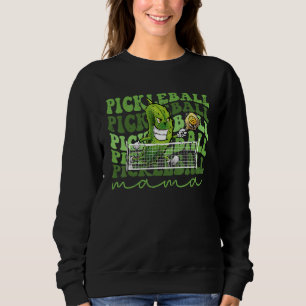 Retro Pickleball Mama Player Cute Pickle Ball Sweatshirt