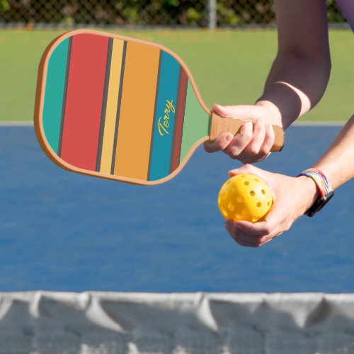 Retro pickleball paddle _ personalize with name