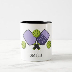 Retro Pickleball Paddle Two-Tone Coffee Mug