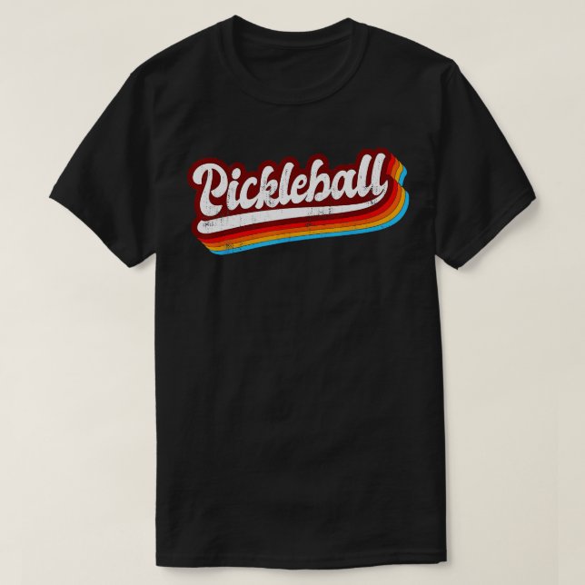 Retro Pickleball Paddleball Pickle Ball Lovers Pic T-Shirt (Design Front)
