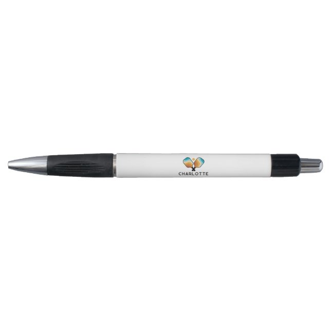 Retro Pickleball Paddles & Ball Custom Name Pen (Front)