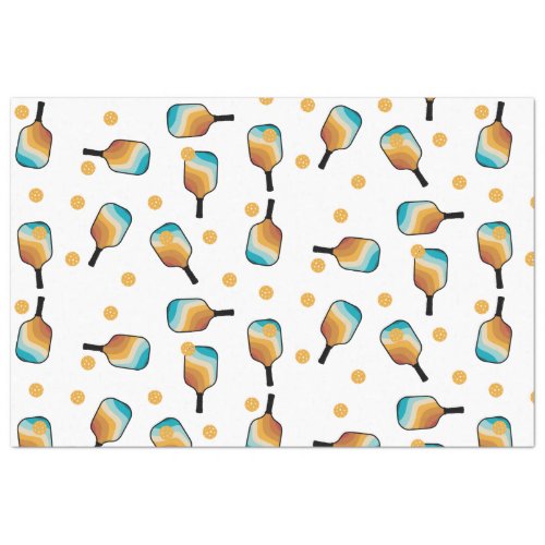 Retro Pickleball Paddles  Ball Pattern Tissue Paper
