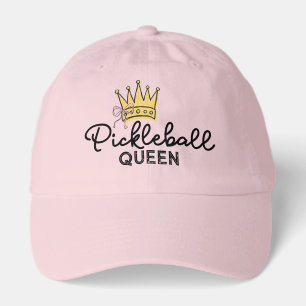 Retro Pickleball Queen Pink Monogram Women Hat