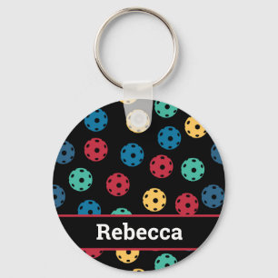 😍 Retro Pickleballs / black Keychain