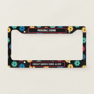 😍 Retro Pickleballs / black License Plate Frame