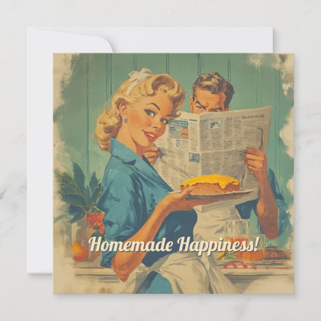 Retro Pie and Paper Charm Invitation (Front)