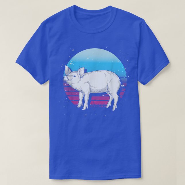 Retro Pig Lover Farming Farm Animal Farmer Pig  T-Shirt (Design Front)