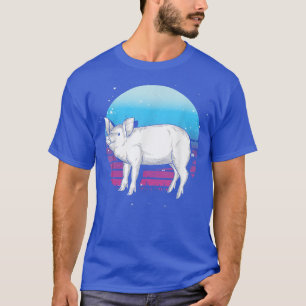 Retro Pig Lover Farming Farm Animal Farmer Pig  T-Shirt
