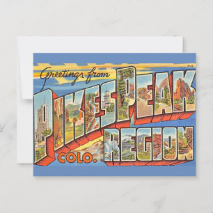 Retro Pikes Peak Colorado Postcard